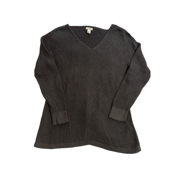 L.L. Bean 100% Cotton Rib-Knit V-Neck Sweater – Women’s Medium - Picture 2 of 7